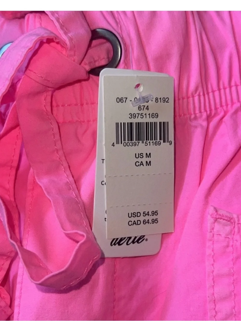 Aerie Avenue Neon Pink Cargo Jogger Pants NWT - Picture 3 of 4